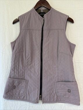 Arista Equestrian Riding Vest Womens Medium Taupe Lavender Full Zip Quilted Coat